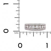 18K White Gold 3 Row Diamond Band