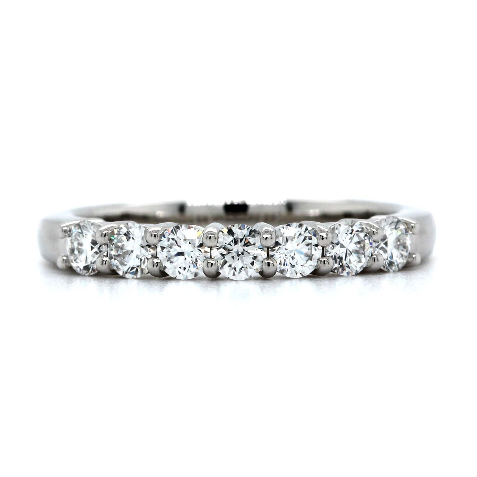 Platinum 7 Stone Shared Prong Diamond Band, Platinum, Long's Jewelers