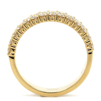 18K Yellow Gold 3 Row Diamond Band, Longs Jewelers