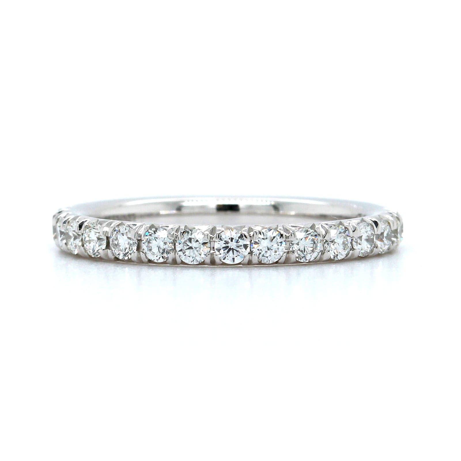 Platinum Prong Set Diamond Halfway Band