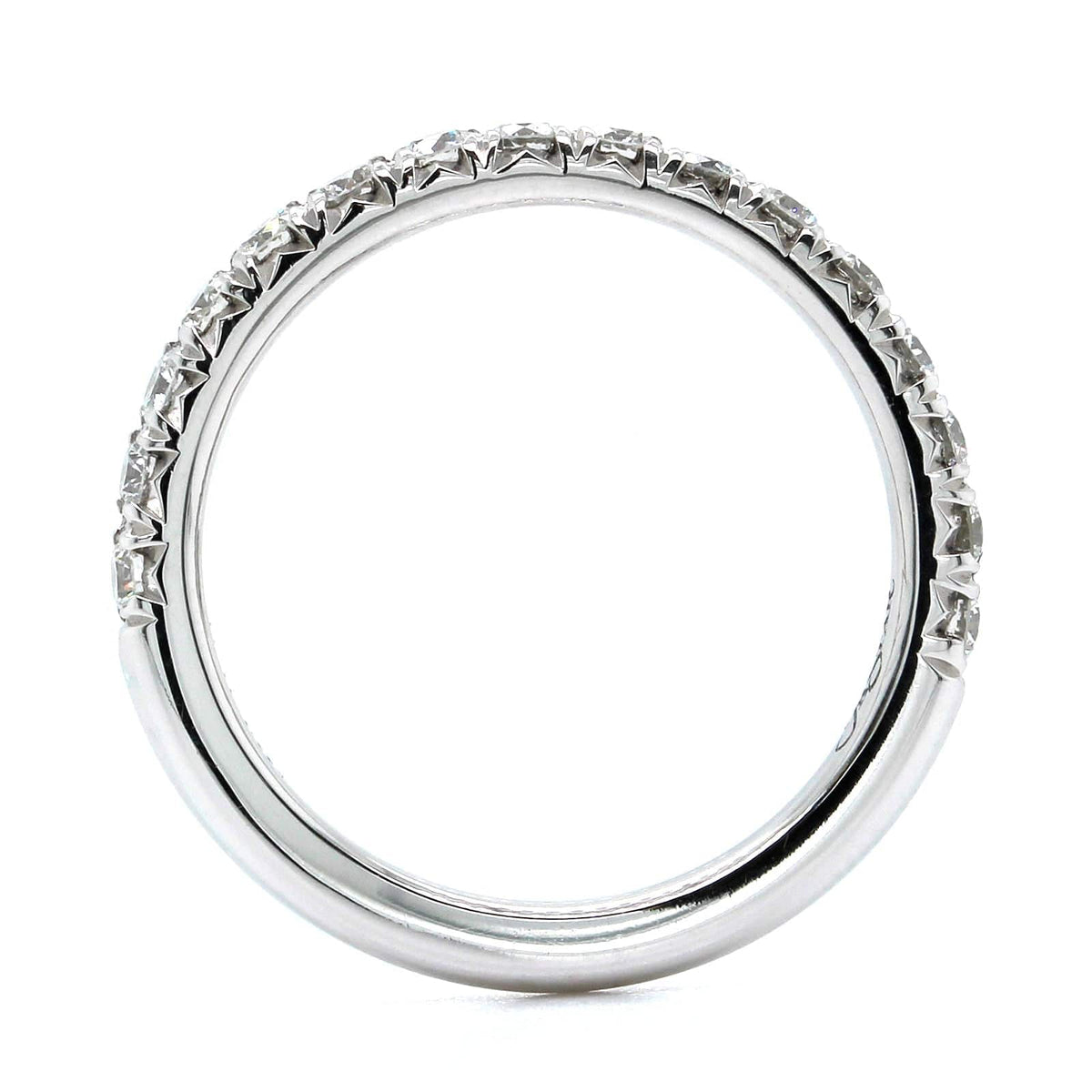 Platinum Prong Set Diamond Halfway Band