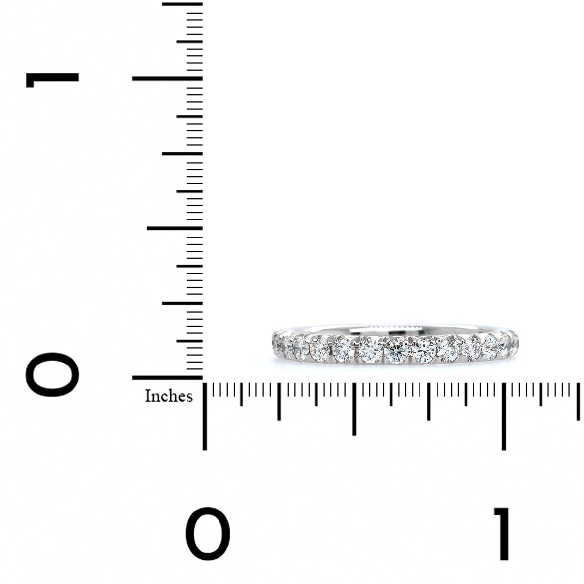 Platinum Prong Set Diamond Halfway Band