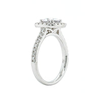 Platinum Cushion Diamond Halo Engagement Ring Setting