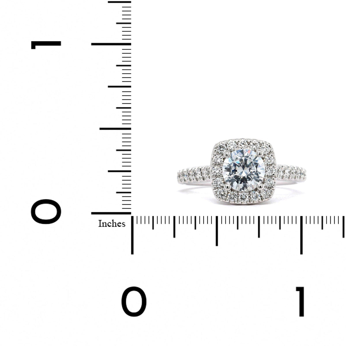 Platinum Cushion Diamond Halo Engagement Ring Setting