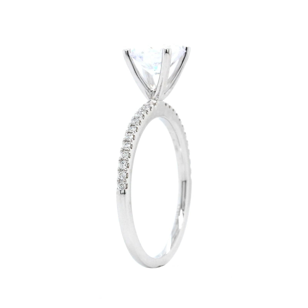 18K White Gold Pave Diamond Engagement Ring Setting