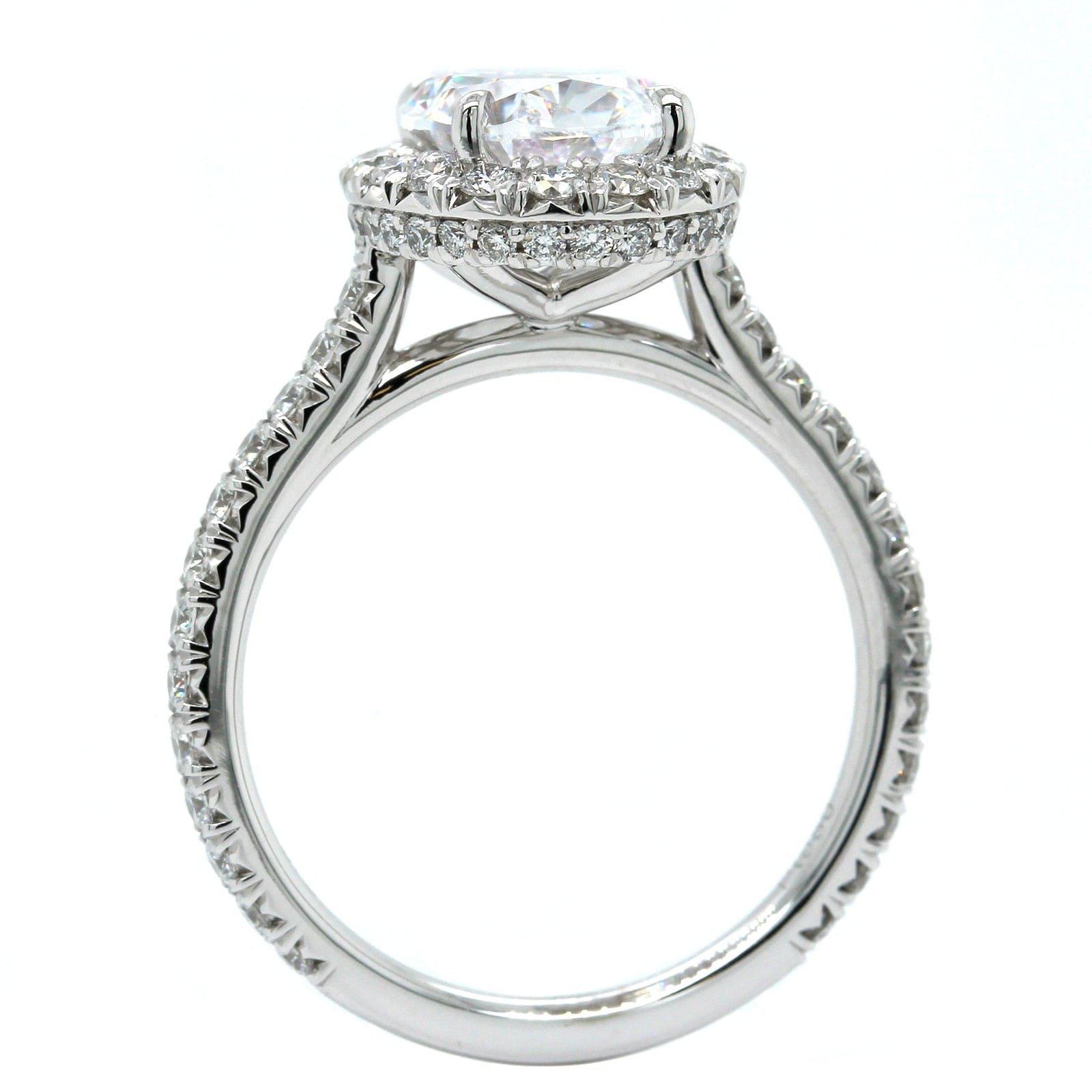 Platinum Diamond Oval Halo Engagement Ring Setting – Long's Jewelers