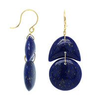 18K Yellow Gold Lapis Tiny Arp Earrings