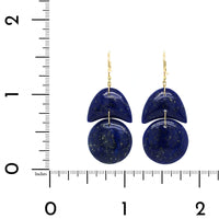 18K Yellow Gold Lapis Tiny Arp Earrings