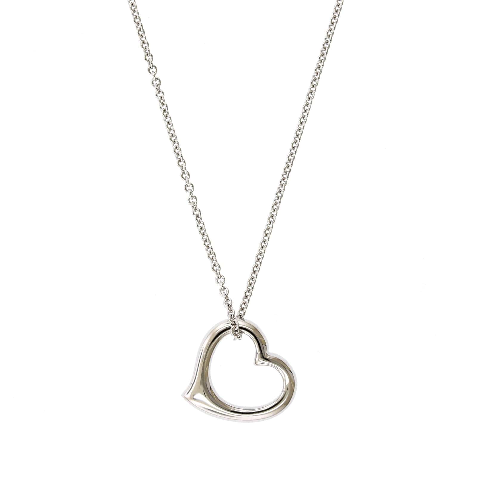 14K White Gold Heart Pendant