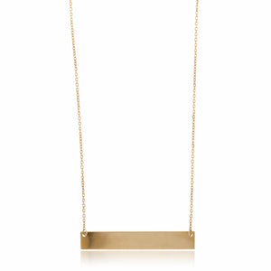 14K Yellow Gold Bar Necklace