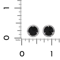 18K White Gold Black Spinel Stud Earrings