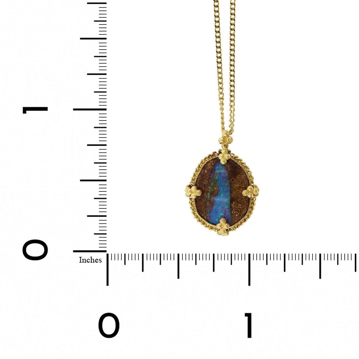 Amali 18K Yellow Gold Opalized Wood Necklace