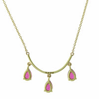 18K Yellow Gold Pink Tourmaline Necklace