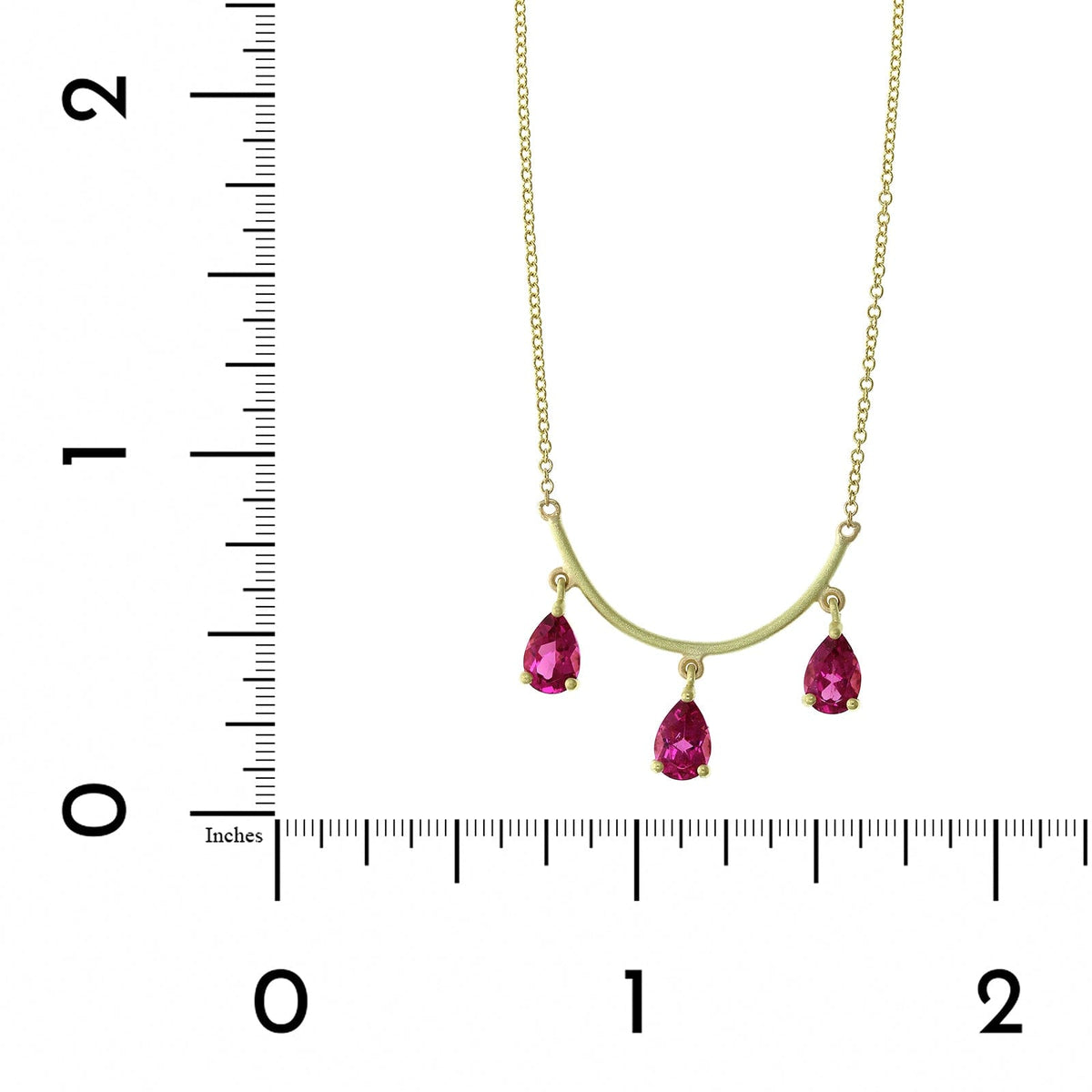 18K Yellow Gold Pink Tourmaline Necklace