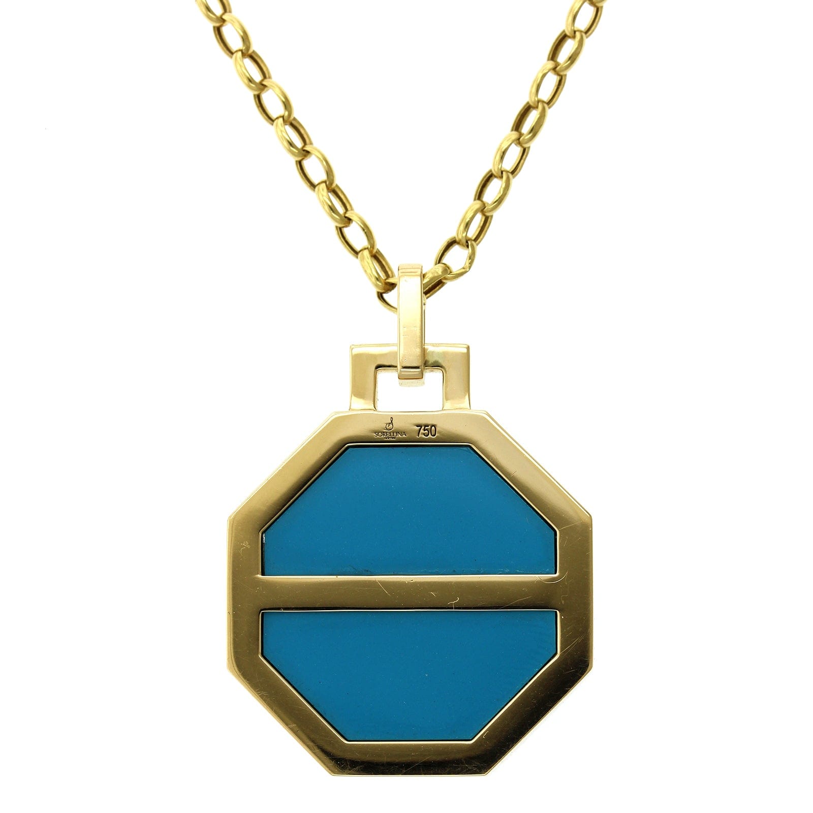 18K Yellow Gold Octagonal Sole Pendant