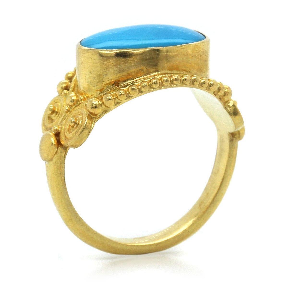 18K Yellow Gold Turquoise Ring
