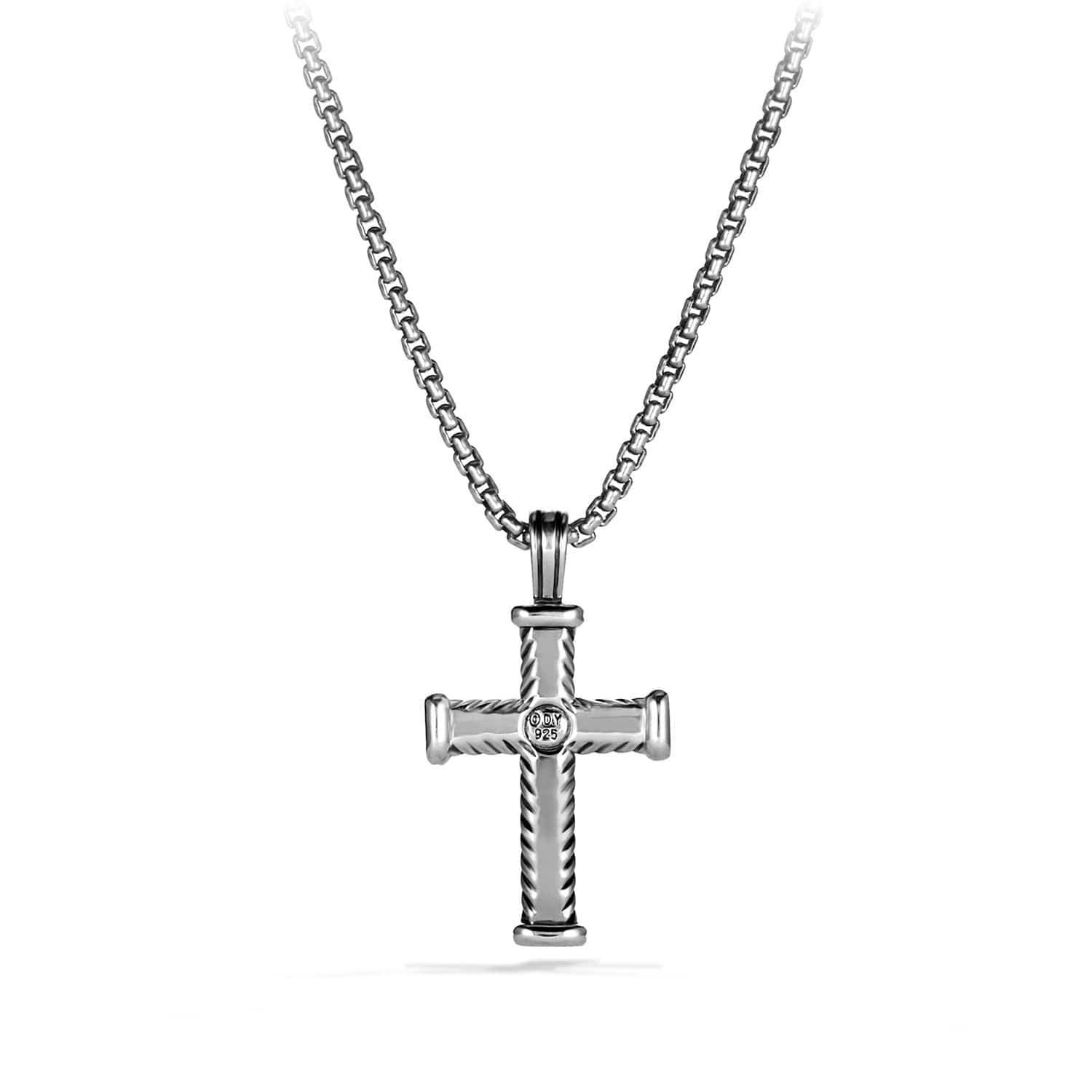 Chevron Cross Pendant with Black Diamonds