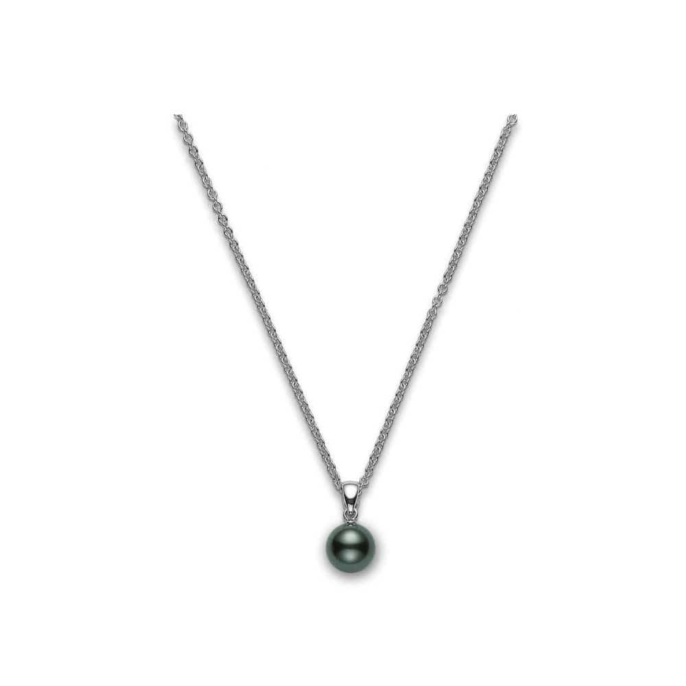 Mikimoto 18K White Gold Black South Sea Pearl Pendant