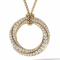 Pavé Crossover Pendant Necklace in 18K Yellow Gold with Diamonds, Yellow Gold, Long's Jewelers