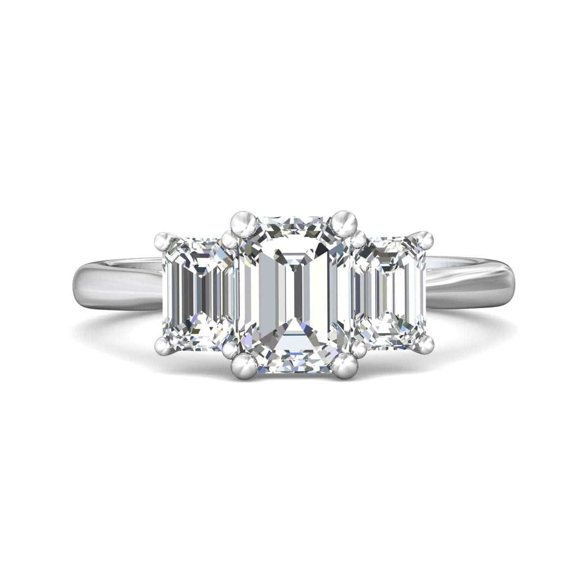 Platinum 3 Stone Emerald Cut Diamond Engagement Ring, Platinum, Long's Jewelers