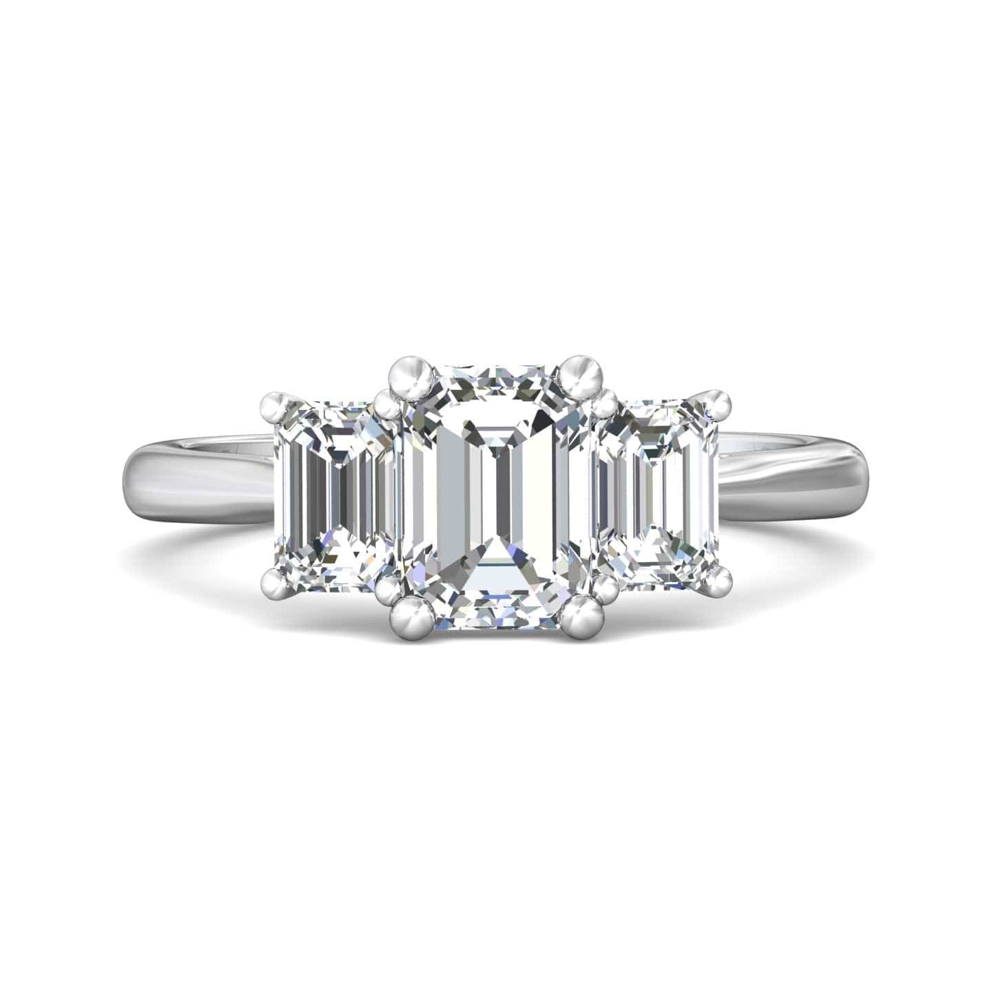 Platinum 3 Stone Emerald Cut Diamond Engagement Ring, Platinum, Long's Jewelers