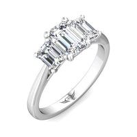 Platinum 3 Stone Emerald Cut Diamond Engagement Ring, Platinum, Long's Jewelers