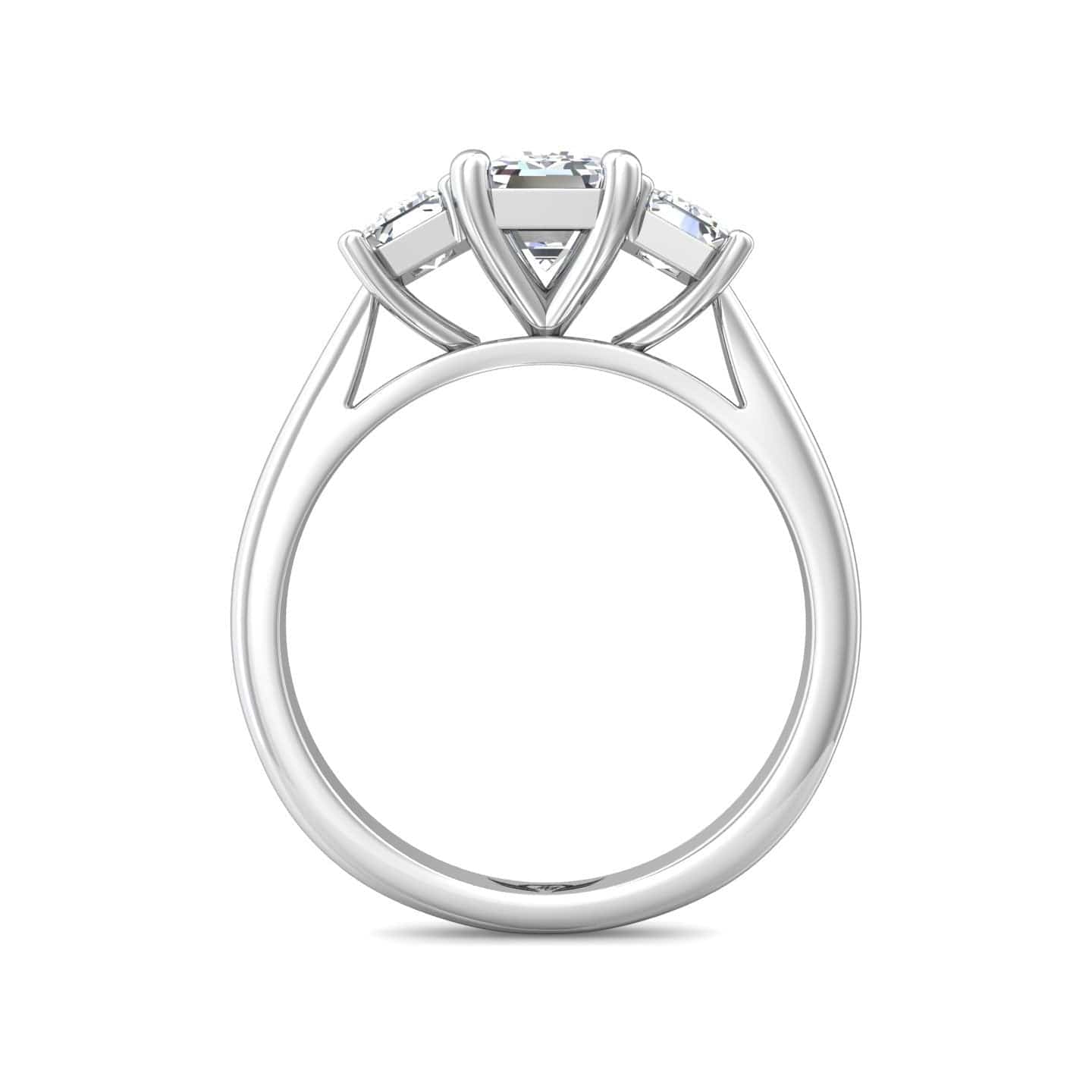 Platinum 3 Stone Emerald Cut Diamond Engagement Ring, Platinum, Long's Jewelers