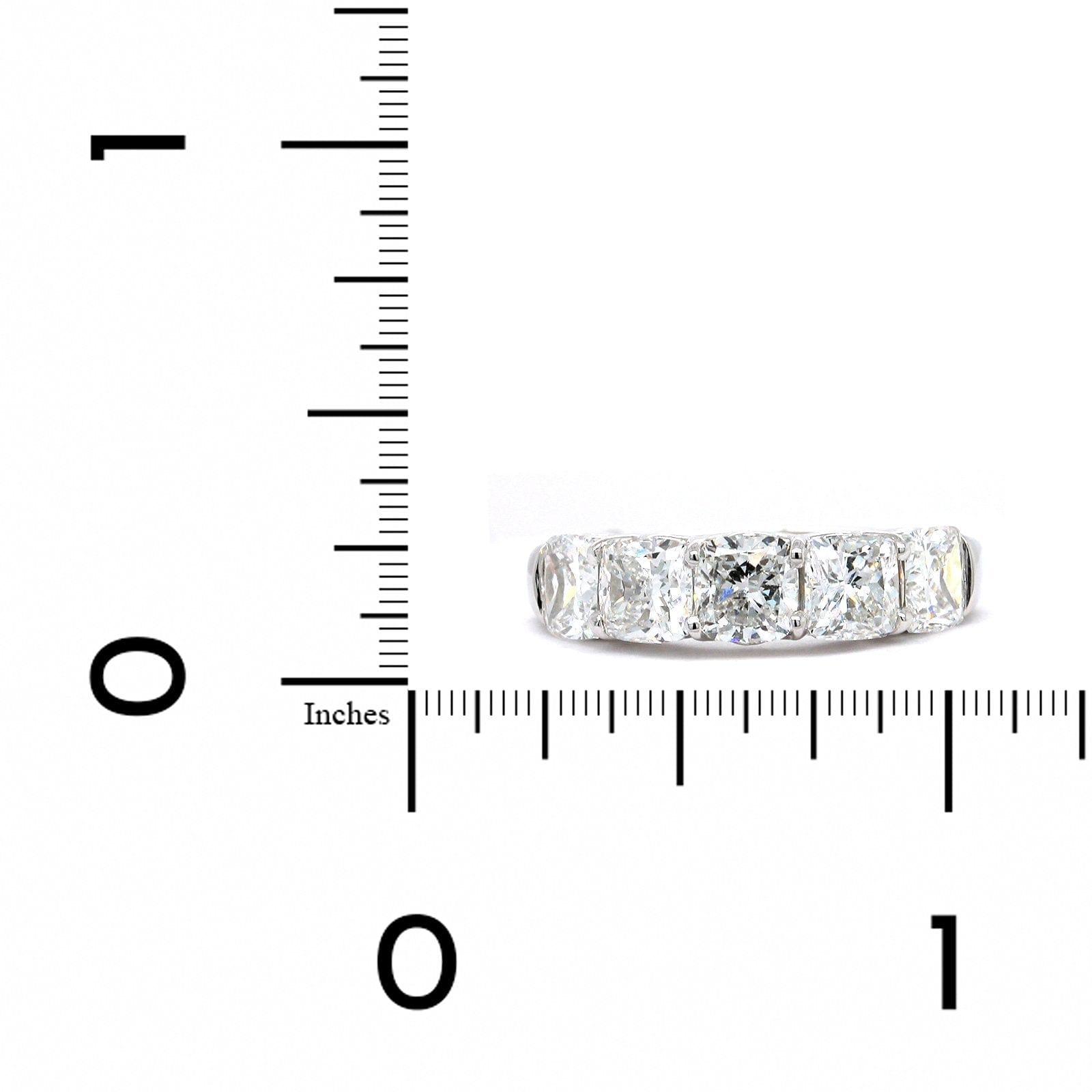 Platinum 5 Stone Cushion Diamond Band