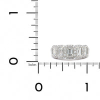 Platinum 5 Stone Emerald Cut Diamond with Diamond Halo Band