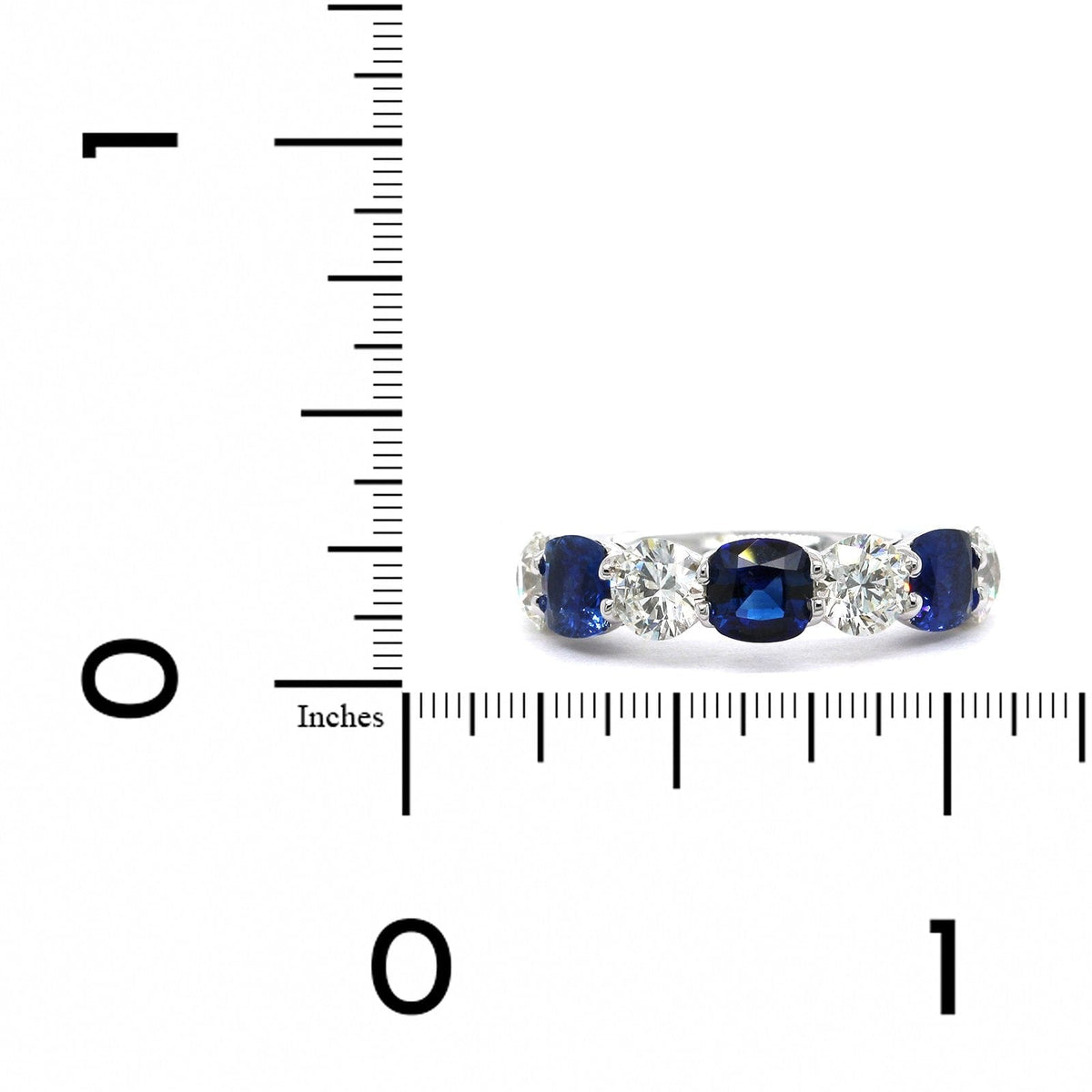 Platinum 7 Stone Sapphire and Diamond Band