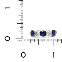 Platinum 7 Stone Sapphire and Diamond Band