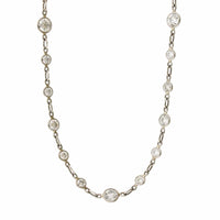 Platinum Bezel Set Diamond Station Necklace, Platinum, Long's Jewelers