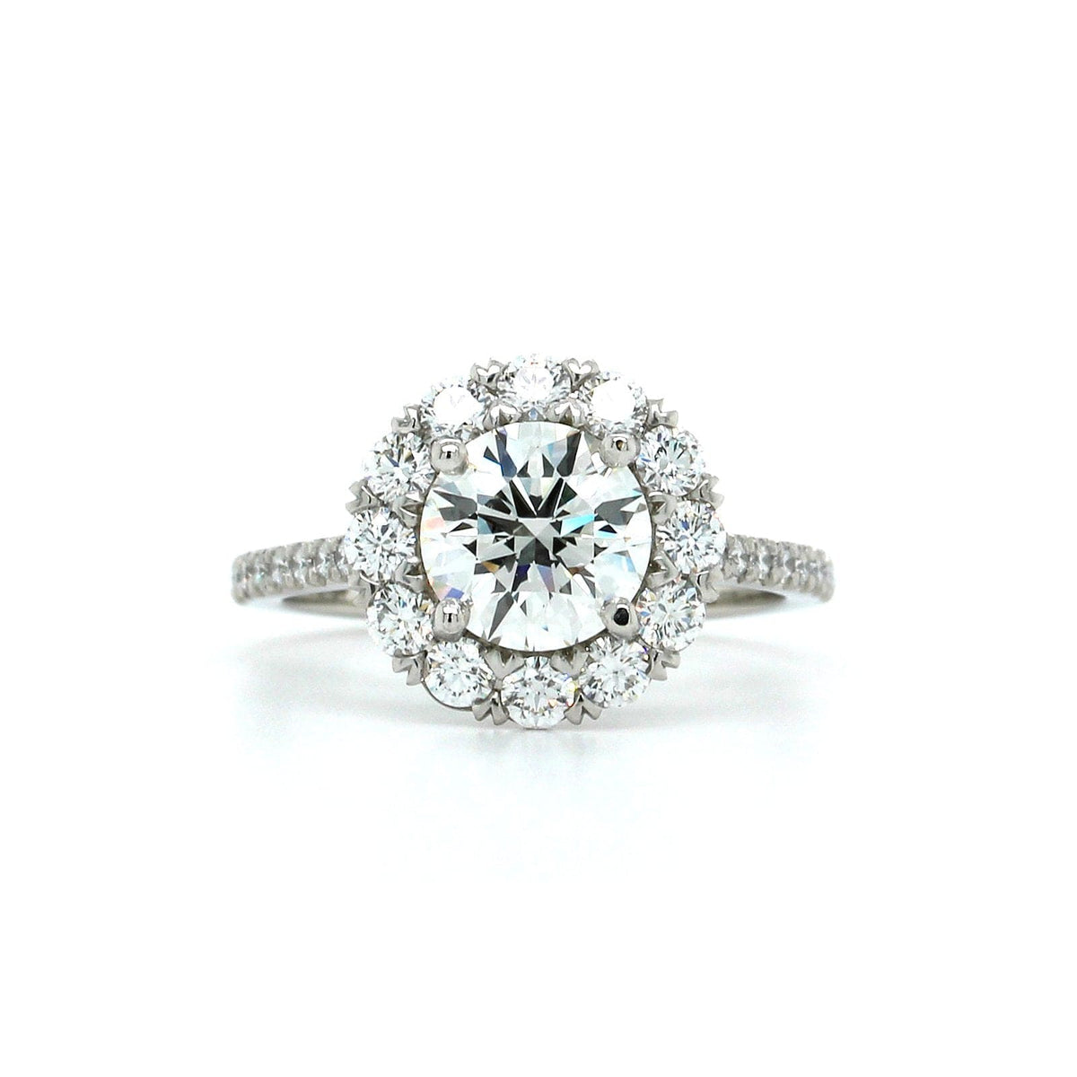 Platinum Diamond Halo Engagement Ring, Platinum, Long's Jewelers