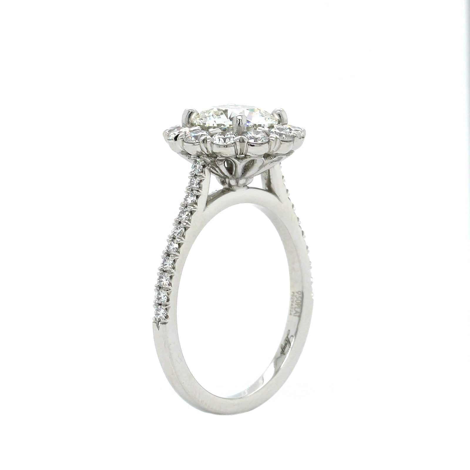 Platinum Diamond Halo Engagement Ring, Platinum, Long's Jewelers