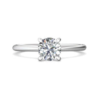 Platinum Round Diamond with Diamond Hidden Halo Engagement Ring, platinum, Long's Jewelers