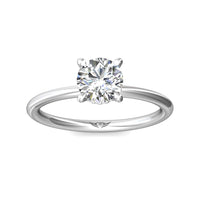 Platinum Round Diamond with Diamond Hidden Halo Engagement Ring, platinum, Long's Jewelers