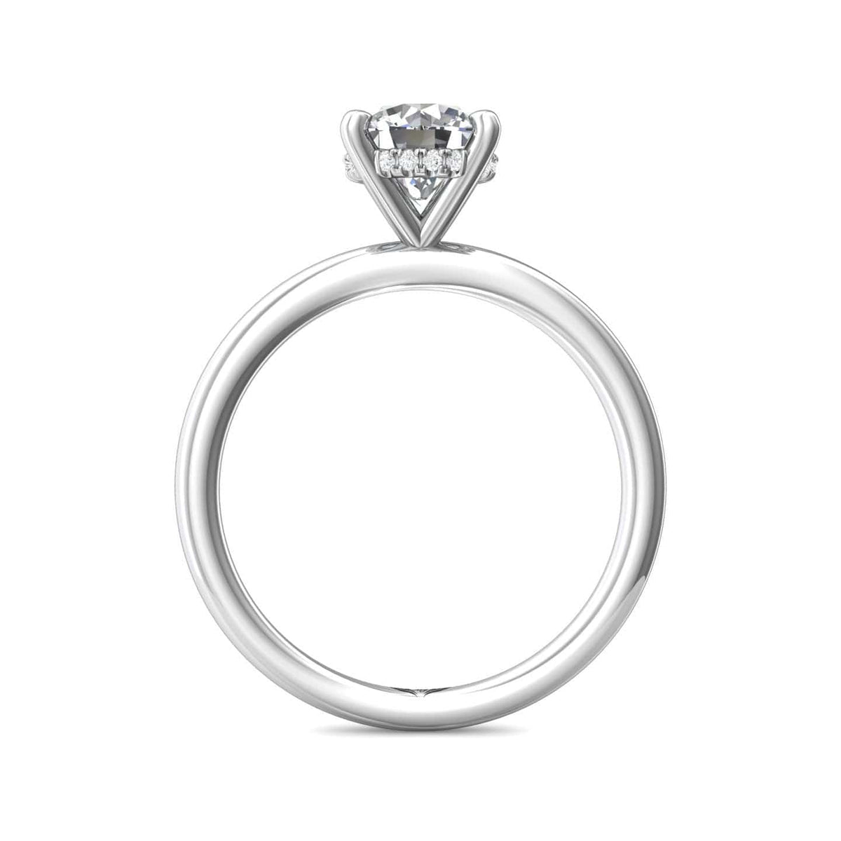 Platinum Round Diamond with Diamond Hidden Halo Engagement Ring, platinum, Long's Jewelers