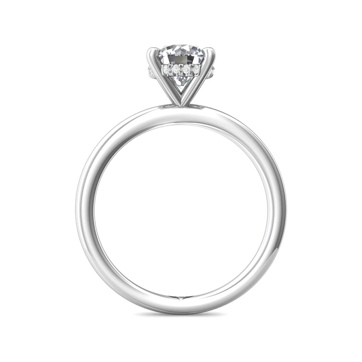 Platinum Round Diamond with Diamond Hidden Halo Engagement Ring, platinum, Long's Jewelers