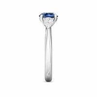 Platinum Sapphire with Diamond Sides 3 Stone Ring, platinum, Long's Jewelers