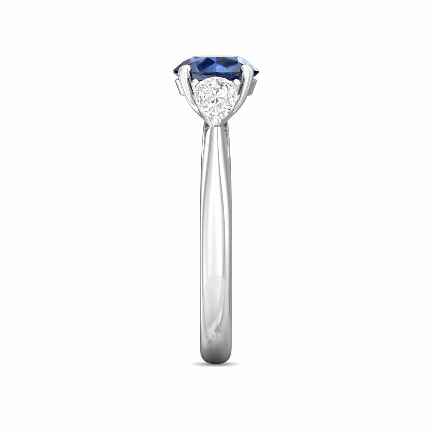 Platinum Sapphire with Diamond Sides 3 Stone Ring, platinum, Long's Jewelers