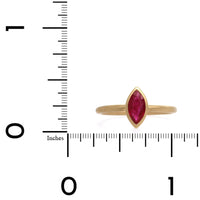 14K Yellow Gold Marquise Cut Ruby Ring