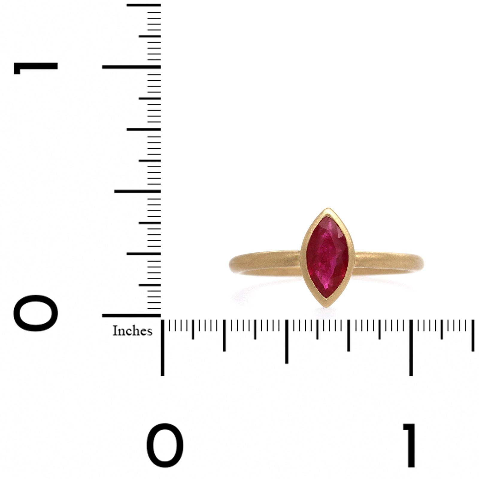 14K Yellow Gold Marquise Cut Ruby Ring