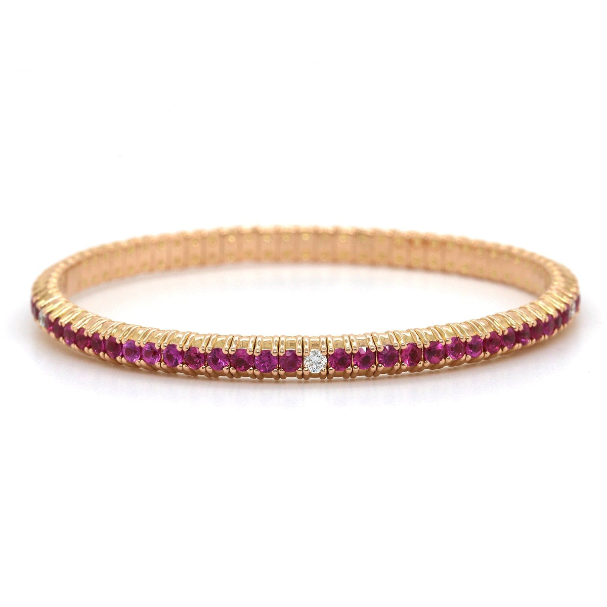 18K Rose Gold Pink Sapphire Stretch Bracelet, Long's Jewelers