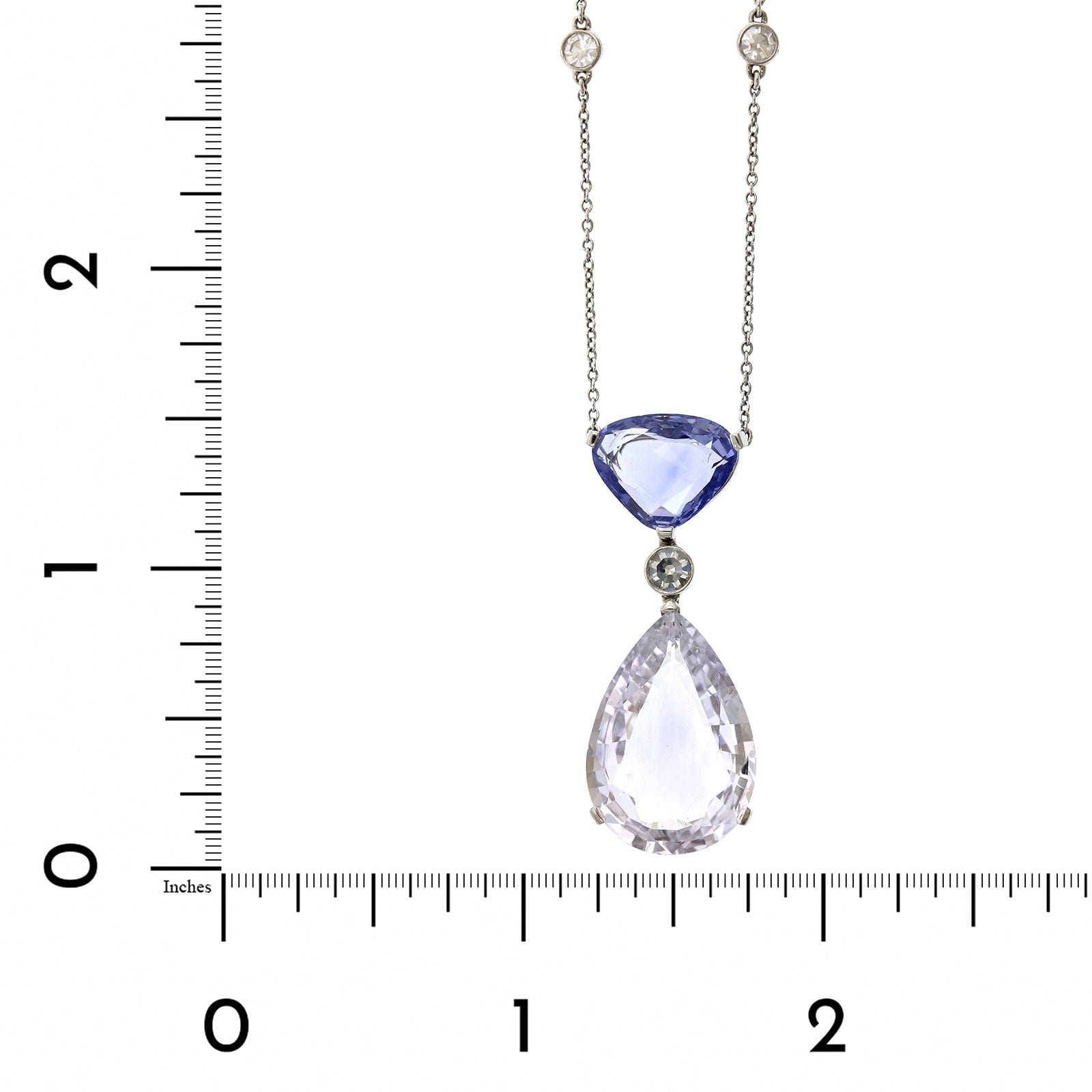 Platinum White and Purple Sapphire Diamond Pendant