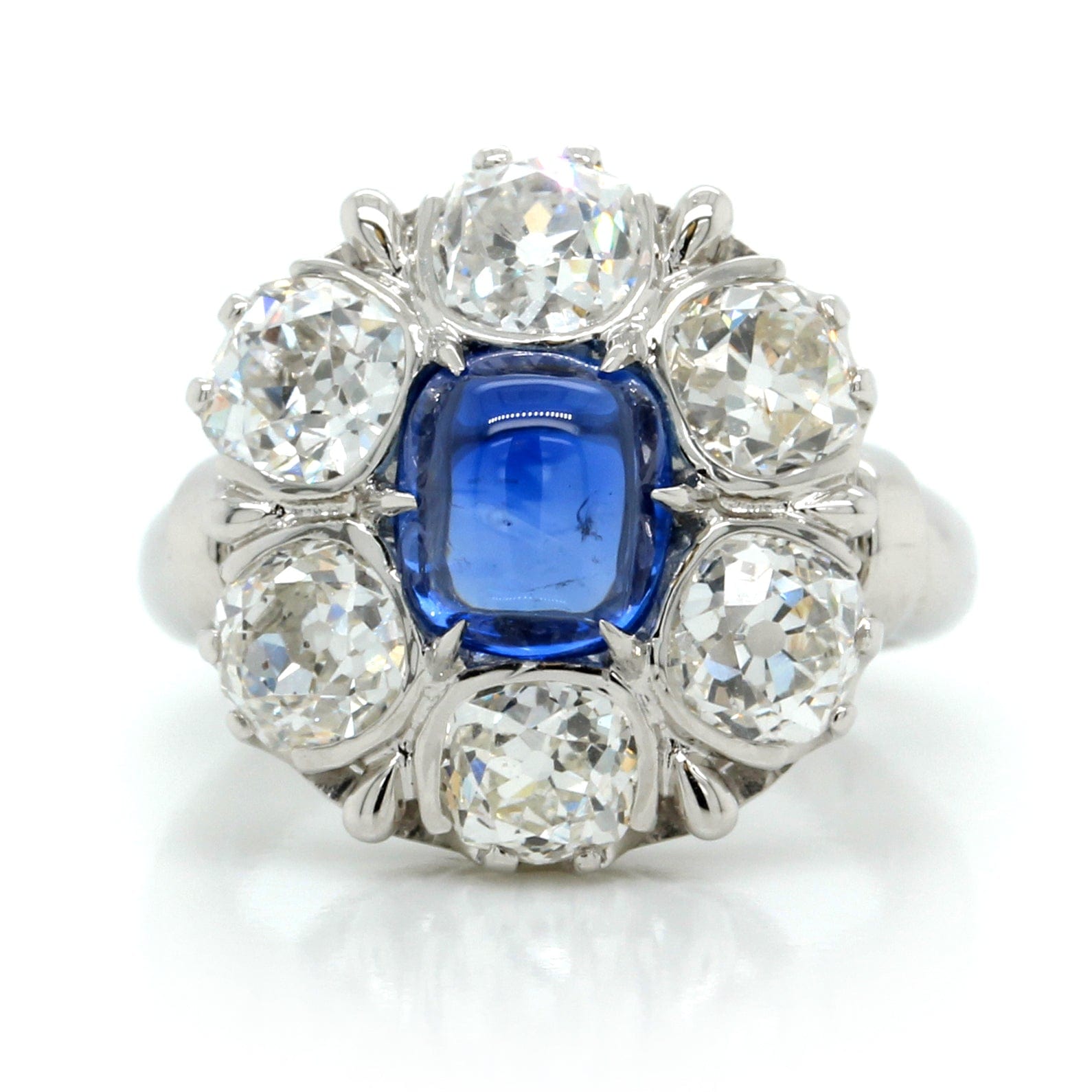 Platinum Sapphire and Diamond Ring