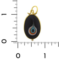 Sterling Silver and 24K Yellow Gold Quartz Evil Eye Charm