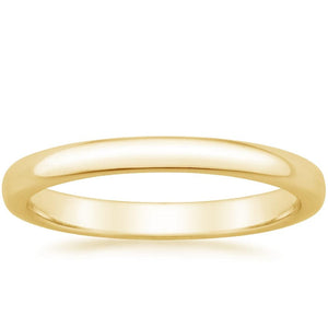 14K Yellow Gold High Polished Dome Wedding Band