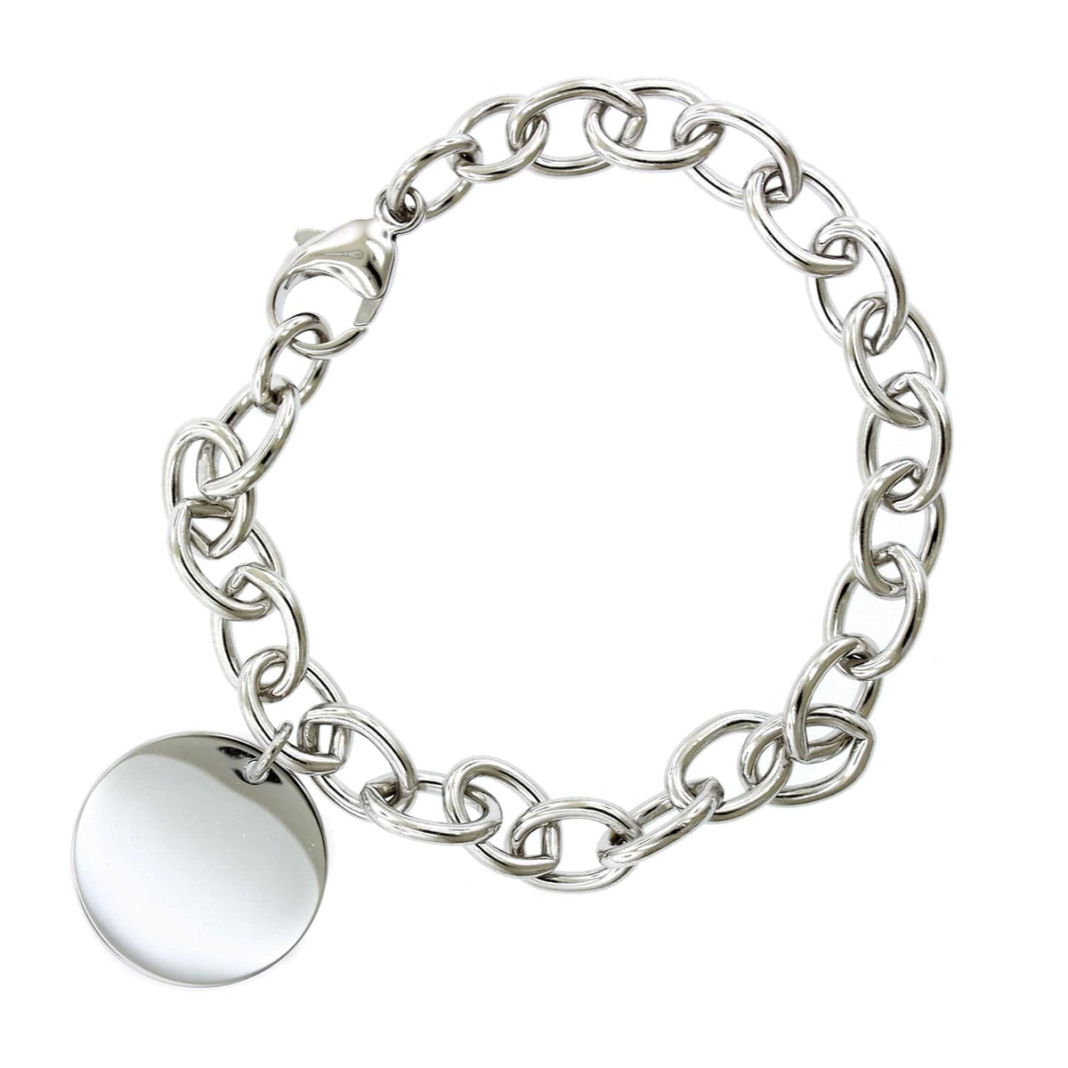 VTG Solid Sterling Silver Twisted Curb Link Toggle Bracelet