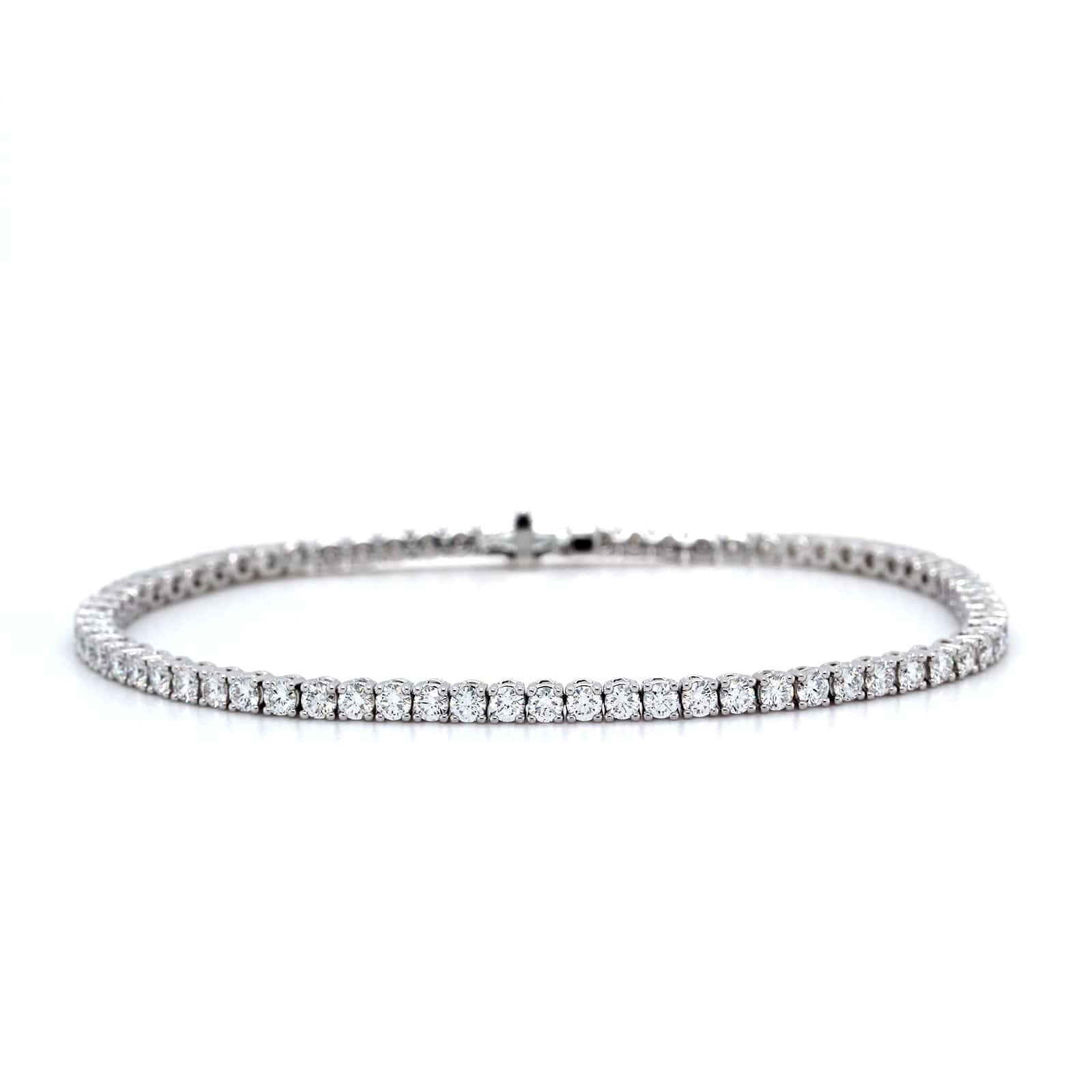 18K White Gold Diamond Line Tennis Bracelet