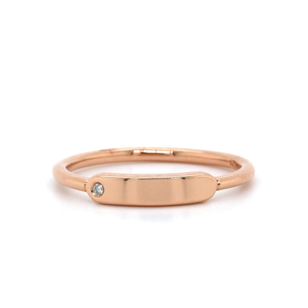 Personalized Twiggy Engravable Diamond Bar Ring